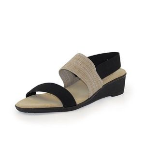 Charleston Shoe Co. Hampton Sandal Black Linen NWT